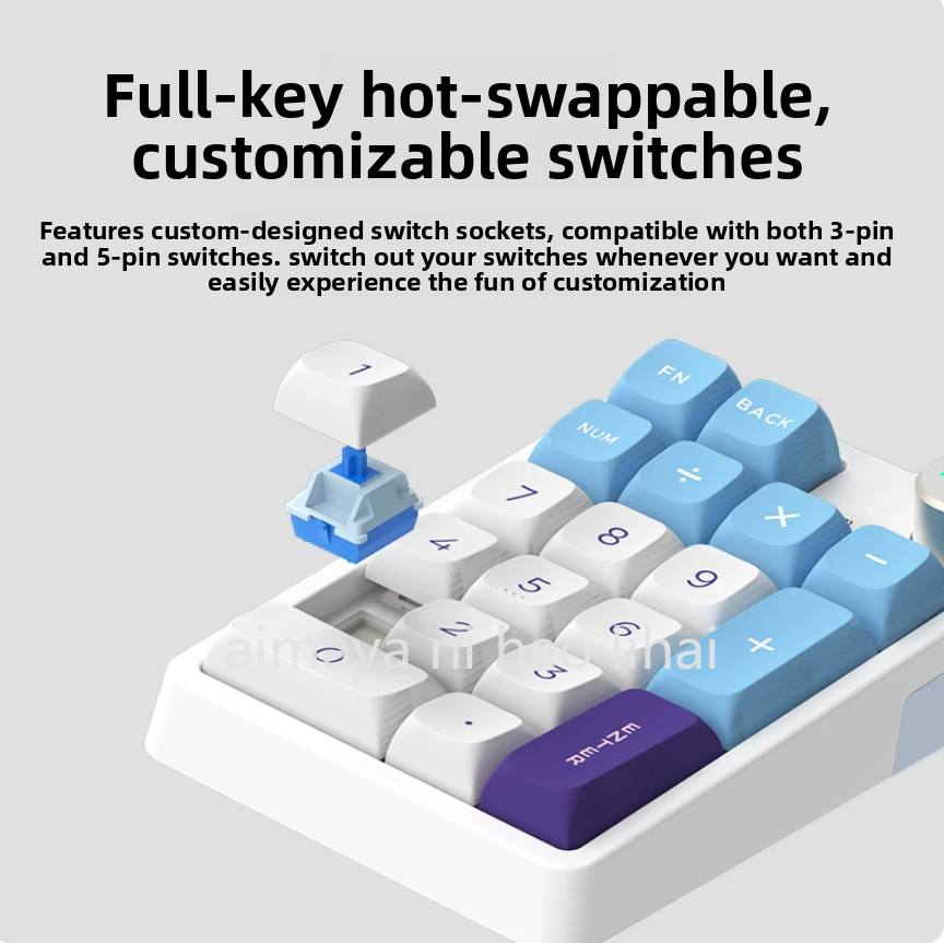 Gaming Keyboard Wireless - Kzzi K20 Mini Keypad Tiga Mode