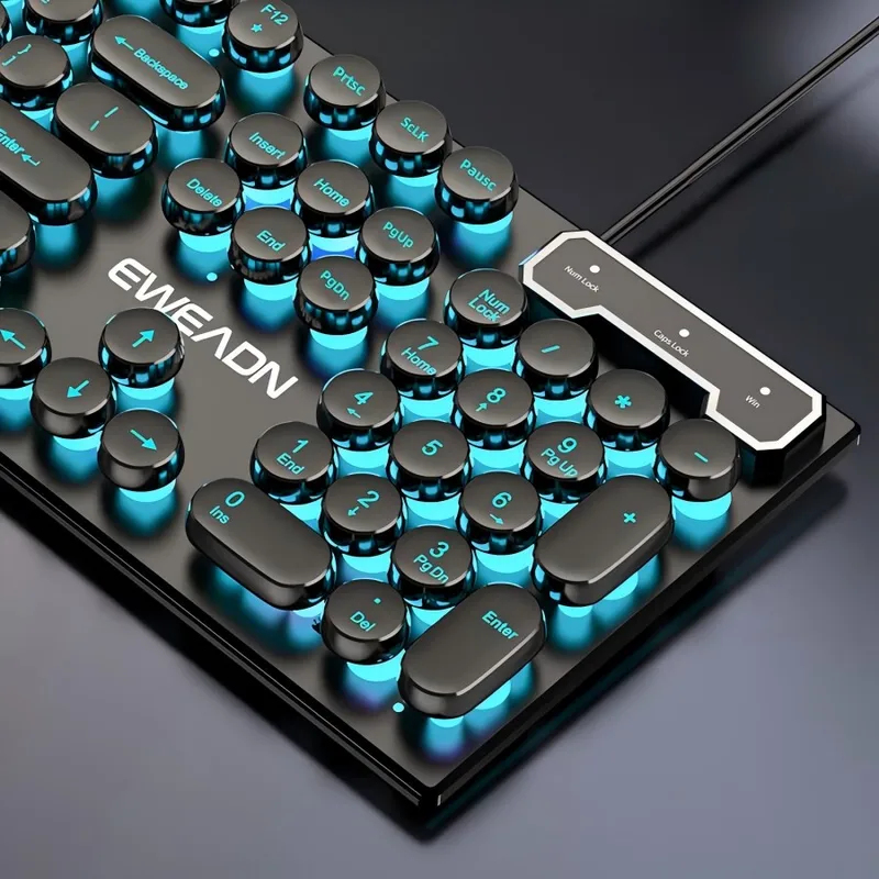 Gaming Keyboard Wireless - Set Keyboard dan Mouse Retro Punk